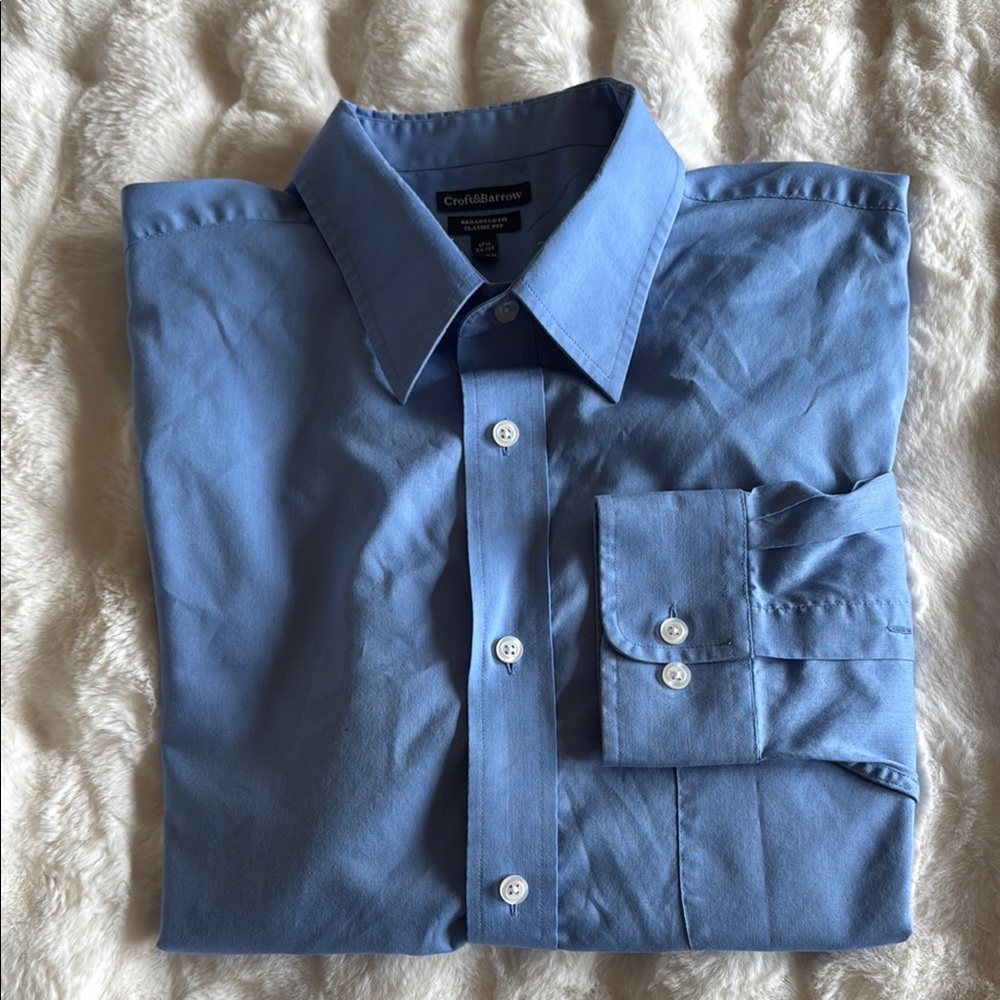 Croft & Barrow Blue Dress Shirt Classic Style